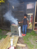 Having a barbecue